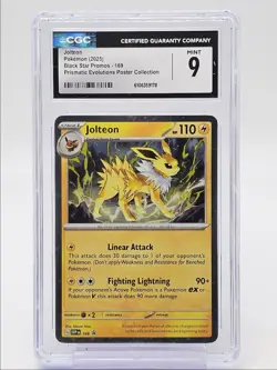 JOLTEON 2025 POKEMON SV BLACK STAR PROMO PRISMATIC POSTER #169 CGC 9 Q5677 - Image 1