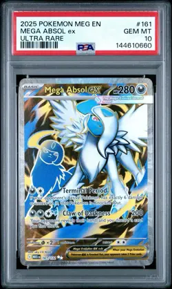 2025 POKEMON MEG EN-MEGA EVOLUTION #161 MEGA ABSOL EX ULTRA RARE PSA 10 - Image 1