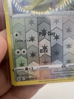 Persian #200/264 Reverse Holo Uncommon Pokemon TCG Fusion Strike 2021 NM/MINT - Image 5