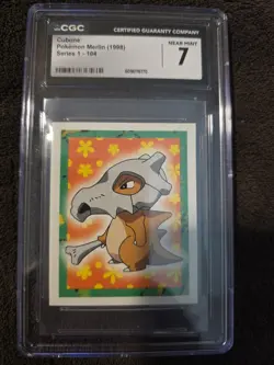 CUBONE STICKER CGC 7 #104 POKEMON SERIES 1 COLLECTION MERLIN 1998 - Image 1