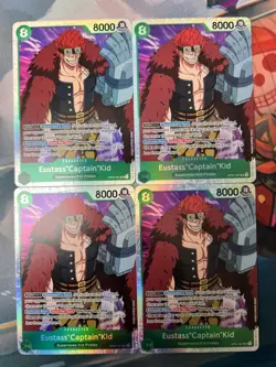 4x One Piece Eustass ”Captain” Kid Romance Dawn OP01-051 SR English Playset - Image 1