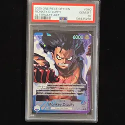PSA 10 – 2025 ONE PIECE OP11-A FIST OF DIVINE SPEED 040 MONKEY D. LUFFY ALT ART - Image 1