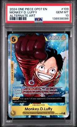 PSA 10 GEM MINT - LUFFY ALT OP07-109 - One Piece 500 Years into the Future - Image 1