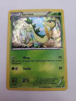 Pokemon Servine 3/114 Black & White Cracked Ice Holo - Image 1