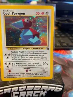 ✨ COOL PORYGON # 15 Holo w/ Swirl 🌀 Black Star Promo WOTC Pokemon Vintage 2000 - Image 3