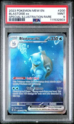 Blastoise ex 200/165 PSA 9 Special Illustration Pokemon 151 Scarlet & Violet TCG - Image 1