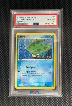 Pokemon Lotad Deoxys Revers Foil PSA 10 - Image 2