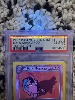2002 Pokemon Neo Destiny Dark Magcargo 1st Edition #18 PSA 10 - Image 3