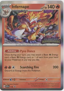 Infernape Pokemon Twilight Masquerade Staff Promo #116 - Image 1
