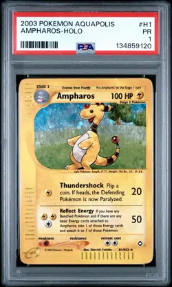 PSA 1 Ampharos Holo Foil Aquapolis #H1 2003 Pokemon WoTC E Reader PR - Image 1