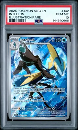 2025 POKEMON MEG EN-MEGA EVOLUTION ILLUSTRATION RARE #142 INTELEON PSA 10 - Image 1