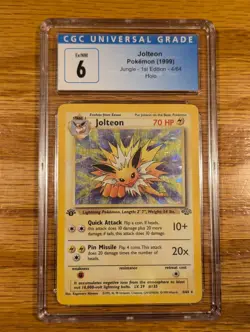 Jolteon 1st Edition Jungle 4/64 - CGC 6 Graded EX/NM Holo Rare - Image 1