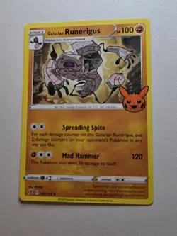 Pokemon TCG Galarian Runerigus 102/192 Rare Regular Trick or Trade Booster 2023 - Image 1