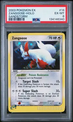 2003 POKEMON EX SANDSTORM #14 ZANGOOSE-HOLO PSA 6 - Image 1