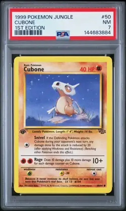 1999 Pokemon Jungle Cubone 1st Edition #50 PSA 7 - Image 1