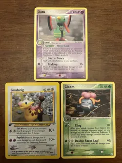 Pokemon TCG Yuka Morii Lot Xatu Girafarig Gloom Lot 3 Cards - Image 1