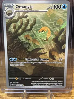 Pokemon TCG Omanyte Scarlet Violet-151 Holo Illustration Rare Card 180/165 - Image 1