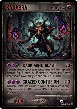 Pokemon Horror Kadabra Custom Card - Image 1
