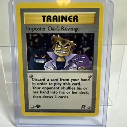Imposter Oak’s Revenge 1st Edition Team Rocket 76/82 Vintage Pokemon Card NM - Image 1