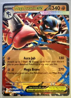 Mega Lucario EX 077/132 Mega Evolution Holo Rare Pokemon Card - Image 1
