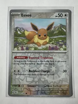 Eevee 143/191 Reverse Holo Scarlet & Violet Stellar Crown Pokemon Card - Image 1