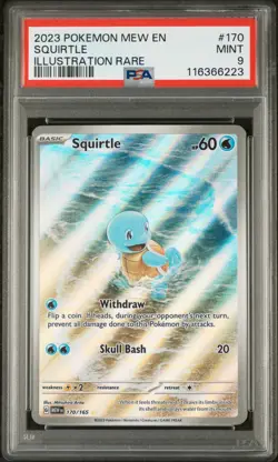 2023 POKEMON MEW EN-151 ILLUSTRATION RARE #170 SQUIRTLE PSA 9 - Image 1