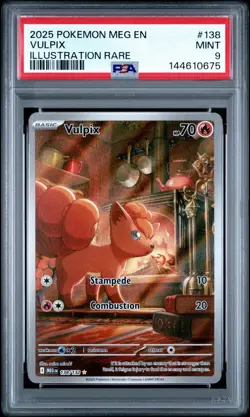 2025 POKEMON MEG EN-MEGA EVOLUTION ILLUSTRATION RARE #138 VULPIX PSA 9 MINT - Image 1