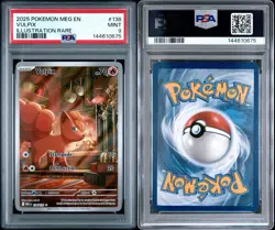 2025 POKEMON MEG EN-MEGA EVOLUTION ILLUSTRATION RARE #138 VULPIX PSA 9 MINT - Image 2