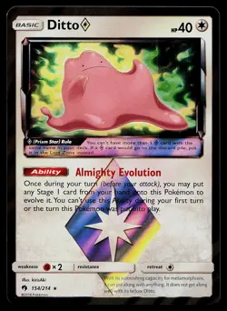 Pokemon Card - Ditto Lost Thunder 154/214 Prism Rare - Image 1