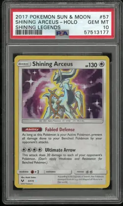 2017 Pokemon Sun & Moon Shining Legends Shining Arceus Holo PSA 10 57/73 - Image 1