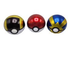 Pokemon TCG - Empty Pokeball Tins - Lot of 3- Black Blue Gold Red Dented/Writing - Image 1