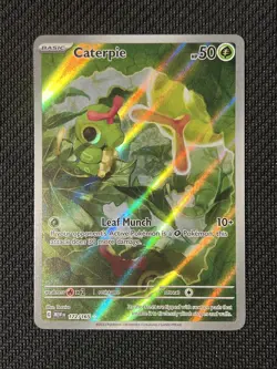 Caterpie 172/165 Illustration Rare Sv: Scarlet & Violet 151 Holo Pokemon TCG NM - Image 1