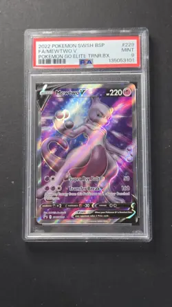 PSA 9 Mewtwo V SWSH229 Blackstar Promo Pokemon 2022 - Image 1