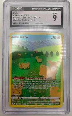 Ditto GG22/GG70 Crown Zenith Galarian Gallery CGC 9 Mint Pokemon Card GG Holo - Image 1