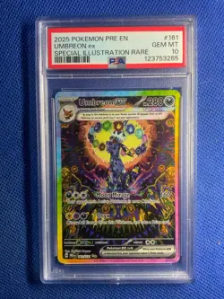 2025 POKEMON PRE EN ILLUSTRATION RARE #161 UMBREON EX PSA 10 - Image 1