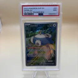 2023 POKEMON SVP EN-SV BLACK STAR PROMO 151 ELITE TRAINER BOX #051 SNORLAX PSA 9 - Image 2
