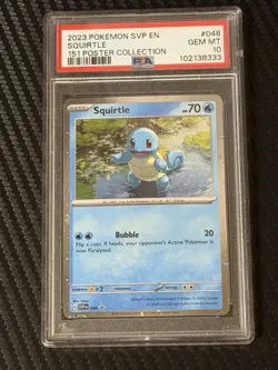 2023 Pokemon SVP EN-SV Black Star Promo 151 POSTER COLLEC #048 Squirtle PSA 10 - Image 1