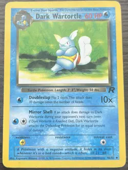 Dark Wartortle 46/82 Pokemon TCG Team Rocket Base Uncommon Moderate Play MP - Image 1