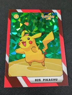 2025 Pokemon Kanto Full House - Cracked GREEN Holo - Pikachu #025 - Image 1