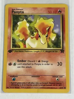 Ponyta 1st Edition 64/82 Common Team Rocket Pokemon Vintage MP 2000 WOTC - Image 1