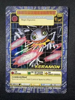 2002 Bandai Digimon Keramon Rookie Level Holo Foil Card BO-217 - Image 1