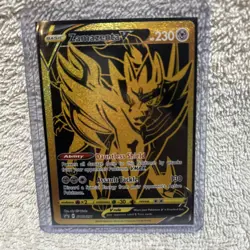 Zamazenta V SWSH077 Black Star Promo Black Gold Full Art Holo Pokemon Card - Image 1