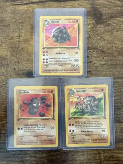 Never Played 1st EDITION - Golem Graveler Geodude Fossil VINTAGE Pokemon Card - Image 1