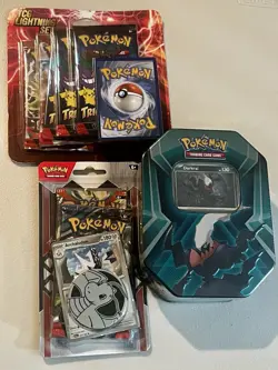 Lot of 11 Sealed Pokemon TCG Packs Cards Darkrai Tin Blister Lightning SV set - Image 1