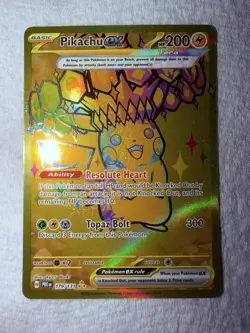 Pokemon TCG Pikachu EX Prismatic Evolutions Gold Hyper Rare Card 179/131 MINTY - Image 1