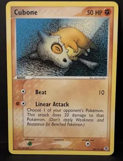 Pokemon Cubone EX FireRed & LeafGreen 60/112 2004 English Card Aya Kusube - Image 1