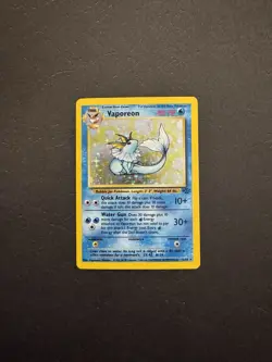 Pokemon TCG Vaporeon Holo Rare Card Jungle, 12/64, Lightly Played Vintage - Image 1