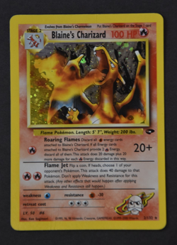 Rare 2000 Blaine's Charizard Holo Pokemon Card 2/132 Gym Challenge - Image 1