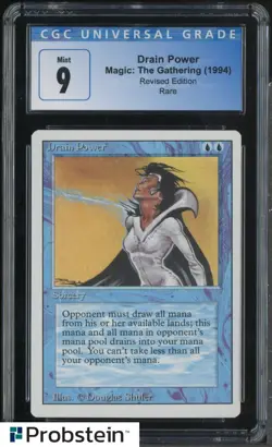 1994 MTG Magic The Gathering Revised Edition Drain Power CGC 9 MINT - Image 1