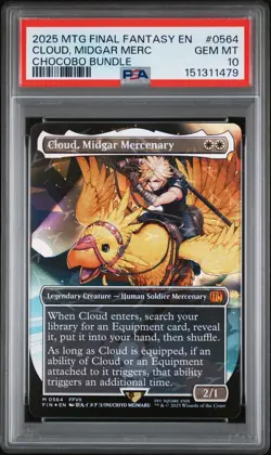 2025 MTG FINAL FANTASY CHOCOBO BUNDLE #0564 CLOUD MIDGAR MERCENARY PSA 10 - Image 1